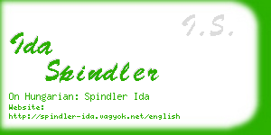 ida spindler business card